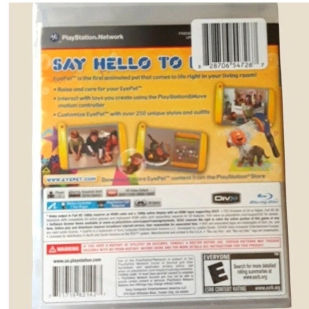 EyePet‎ PS3 Game Sony PlayStation Move Required 3D Compatible